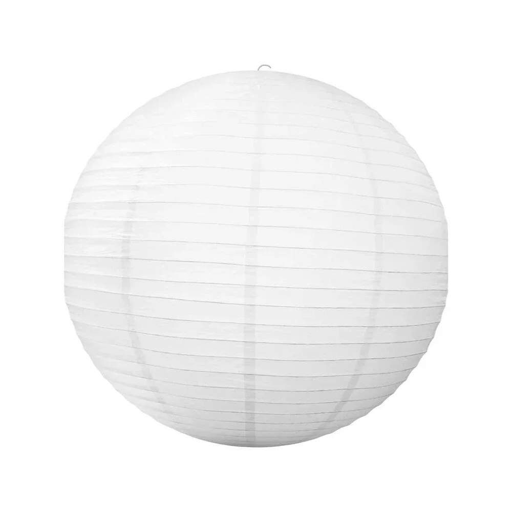 NWT Round Paper Lantern Pendant Lamp in White Cozy Clean Classic Minimalist